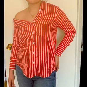 Topshop off shoulder shirt.